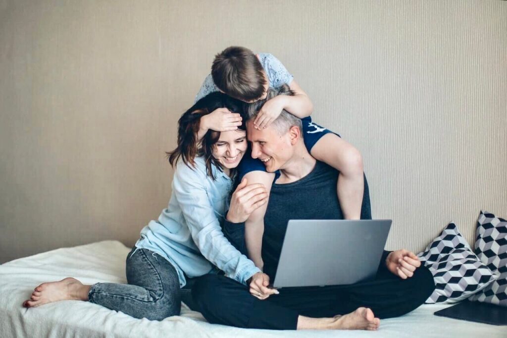 family-on-the-bed